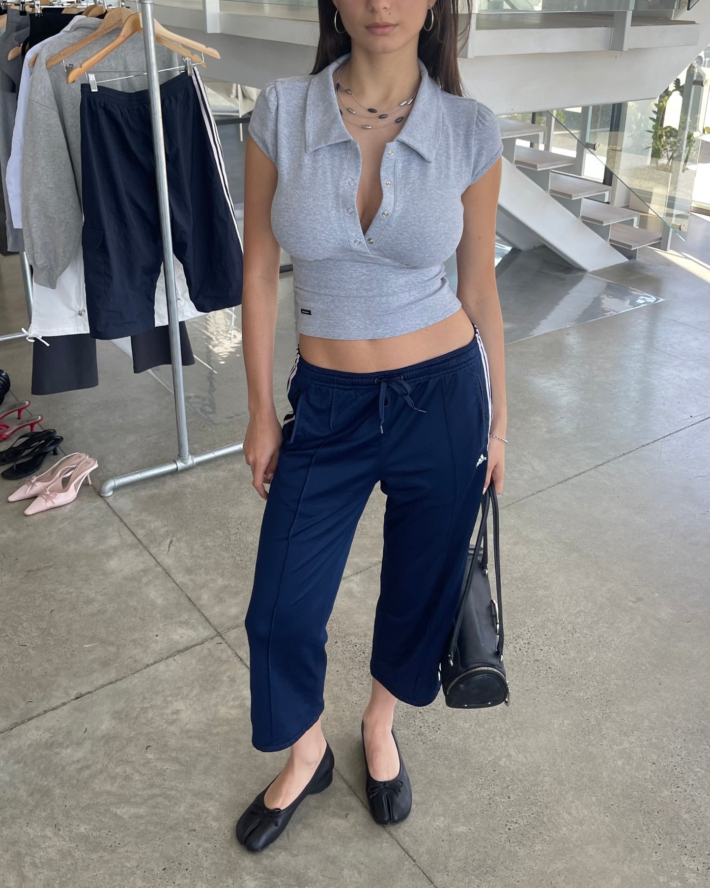 Polo Top | Grey Marl