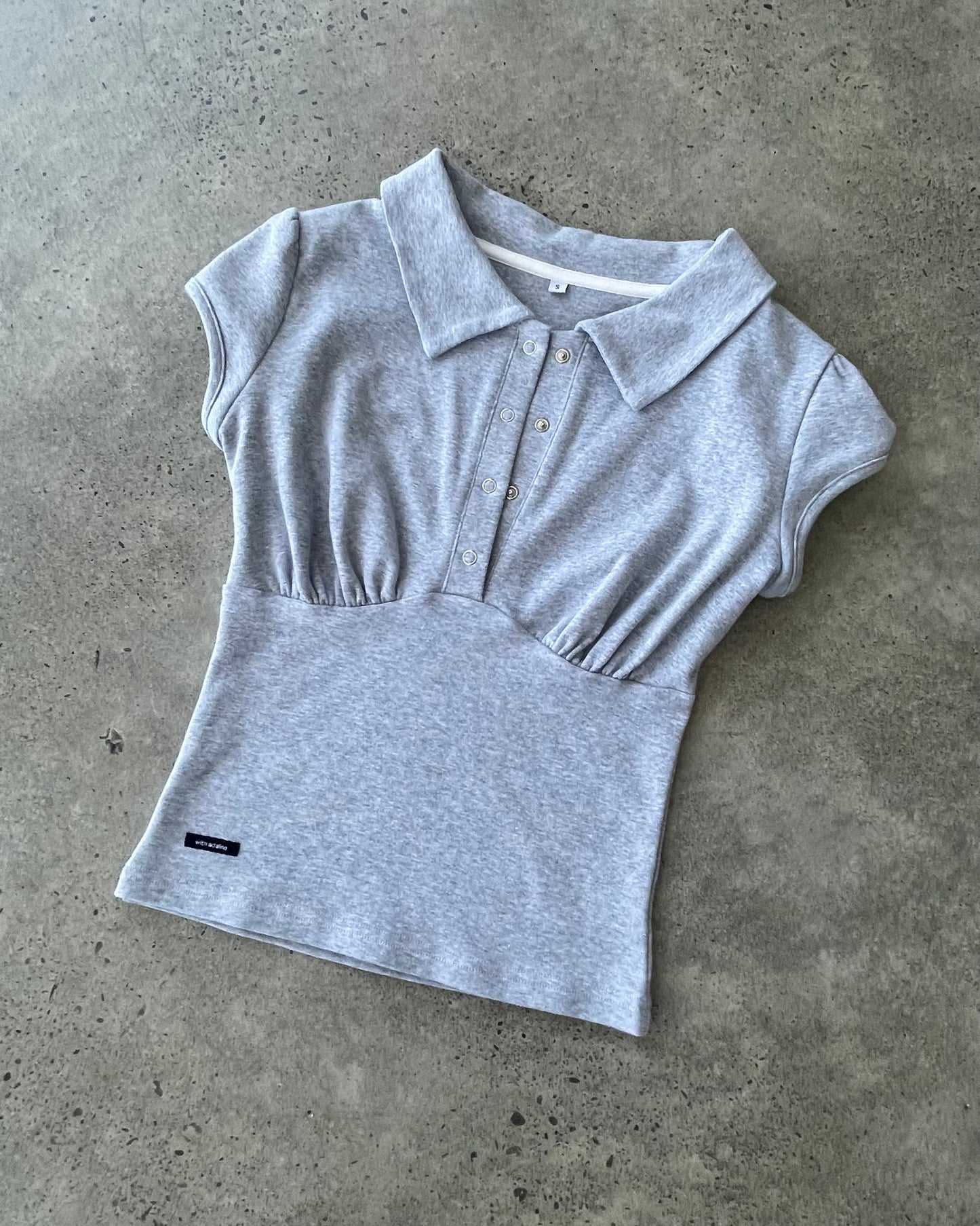 Polo Top | Grey Marl