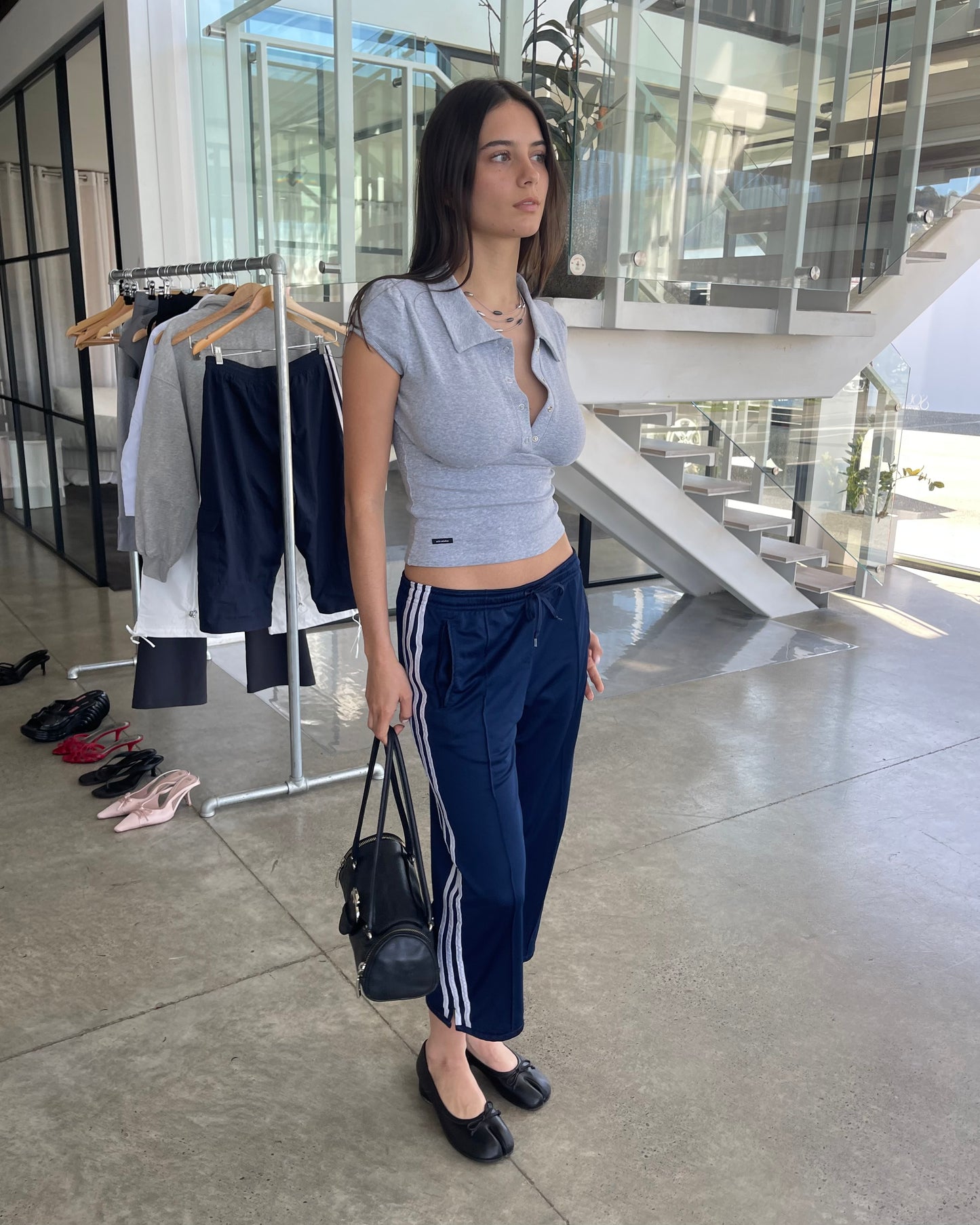 Polo Top | Grey Marl