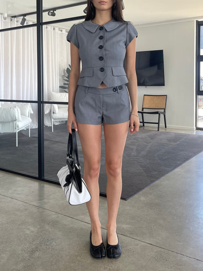 Tailored Low-Rise Short | Cobble Grey