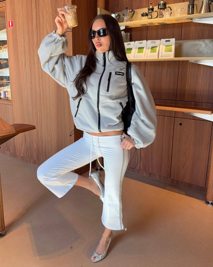 Reversible Fleece Jacket | Cloud/Heather Grey