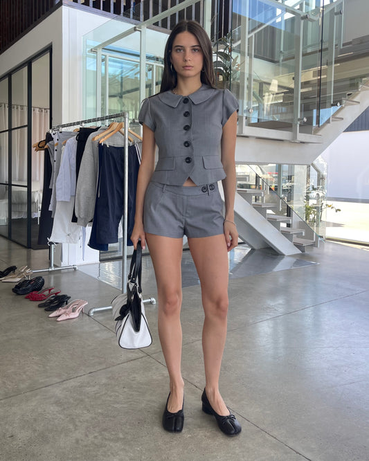 Tailored Low-Rise Short | Cobble Grey