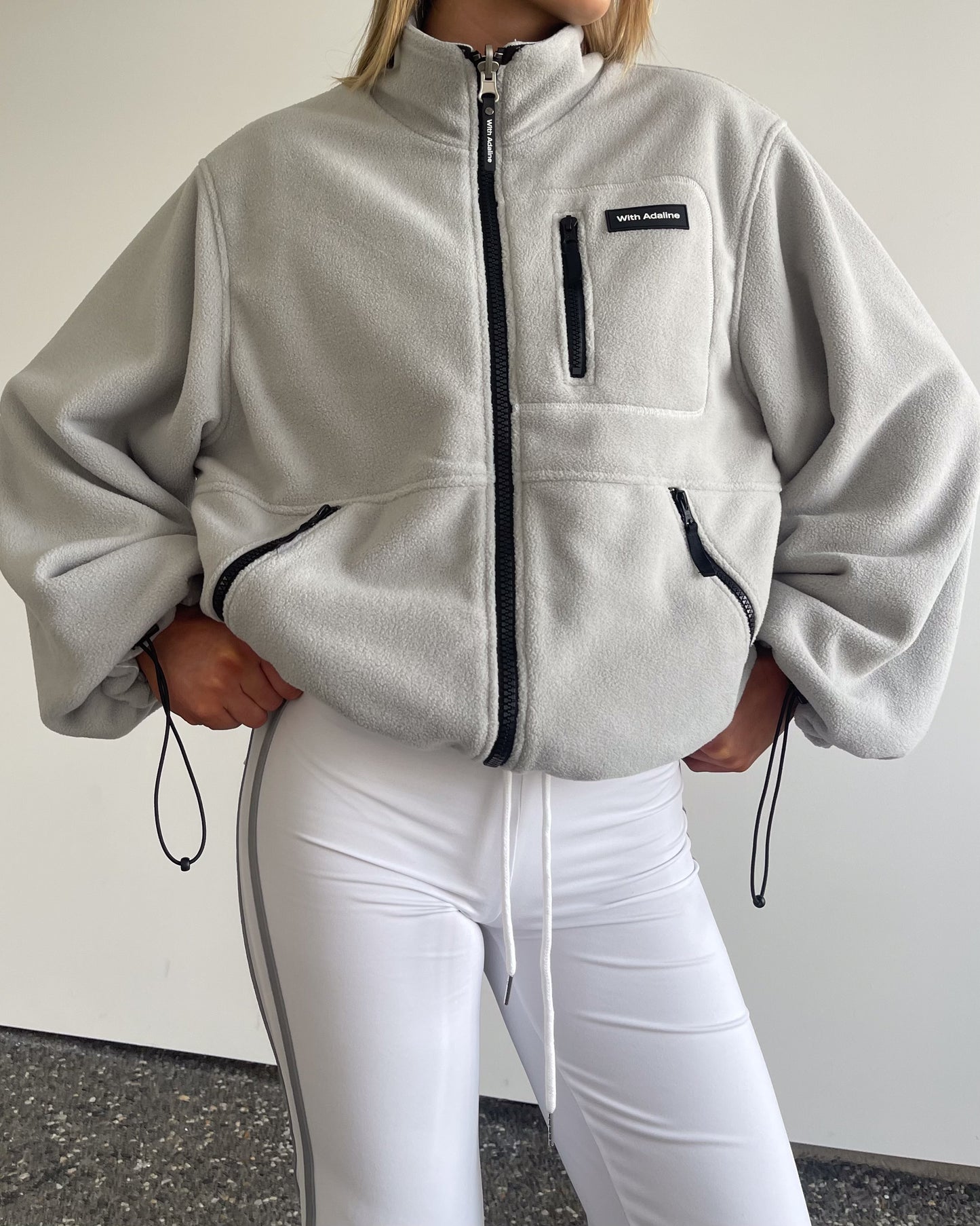 Reversible Fleece Jacket | Cloud/Heather Grey