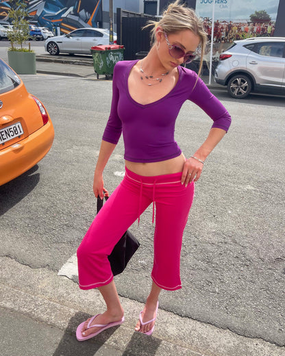 French Terry Capris | Hot Pink (*PRE-ORDER Dispatching late-November)