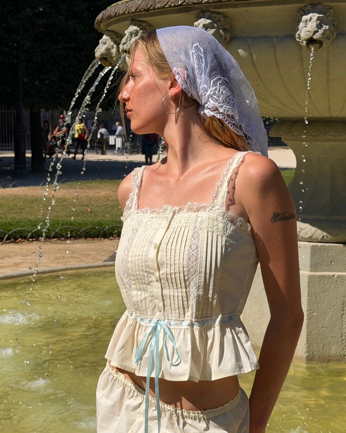 Poplin Lace Trim Cami | Light Butter (*PRE-ORDER Dispatching late-October)