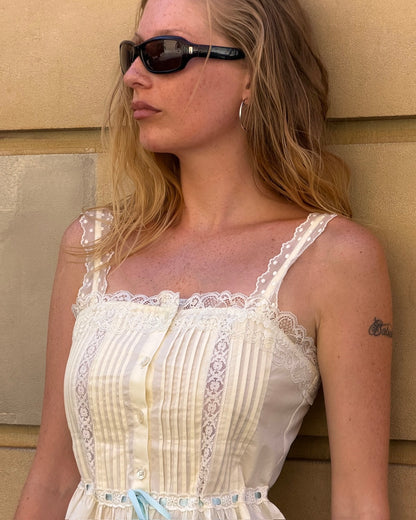 Poplin Lace Trim Cami | Light Butter (*PRE-ORDER Dispatching late-October)