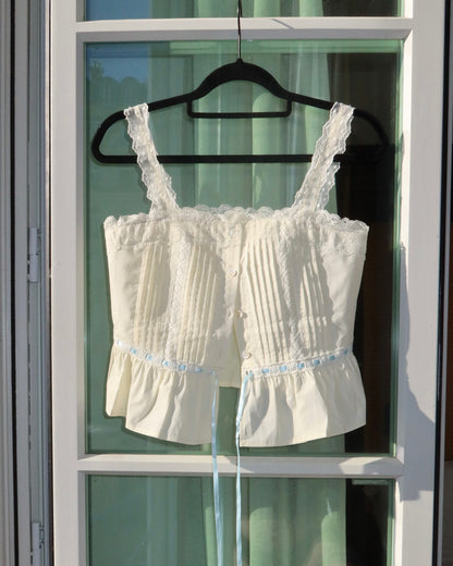 Poplin Lace Trim Cami | Light Butter (*PRE-ORDER Dispatching late-October)