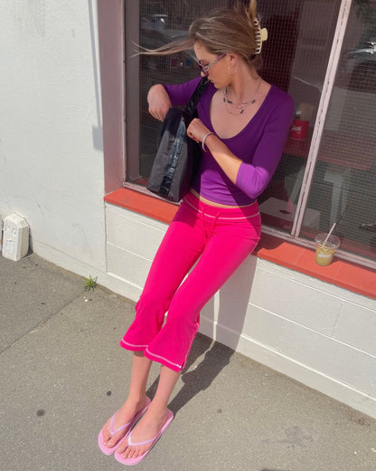 French Terry Capris | Hot Pink (*PRE-ORDER Dispatching late-November)