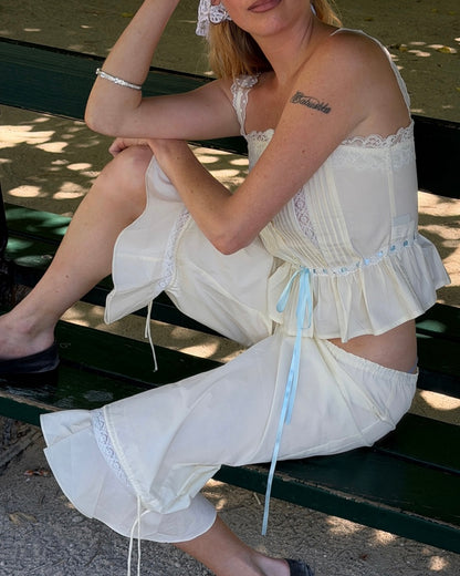 Poplin Lace Trim Bloomers | Light Butter (*PRE-ORDER Dispatching late-October)