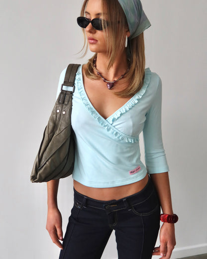 Naomi 3/4 Sleeve Top | Pale Mint