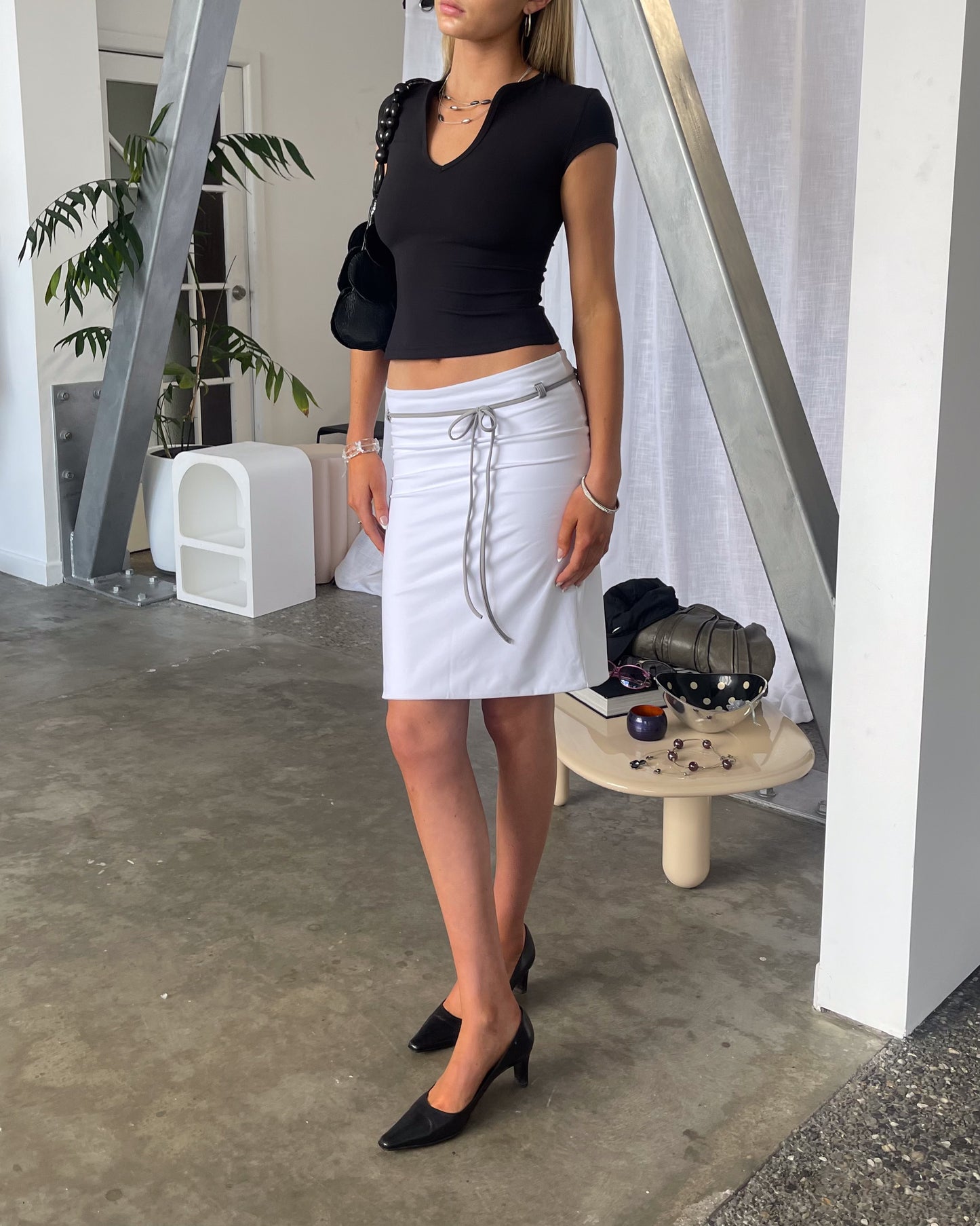 Belted Midi Skirt