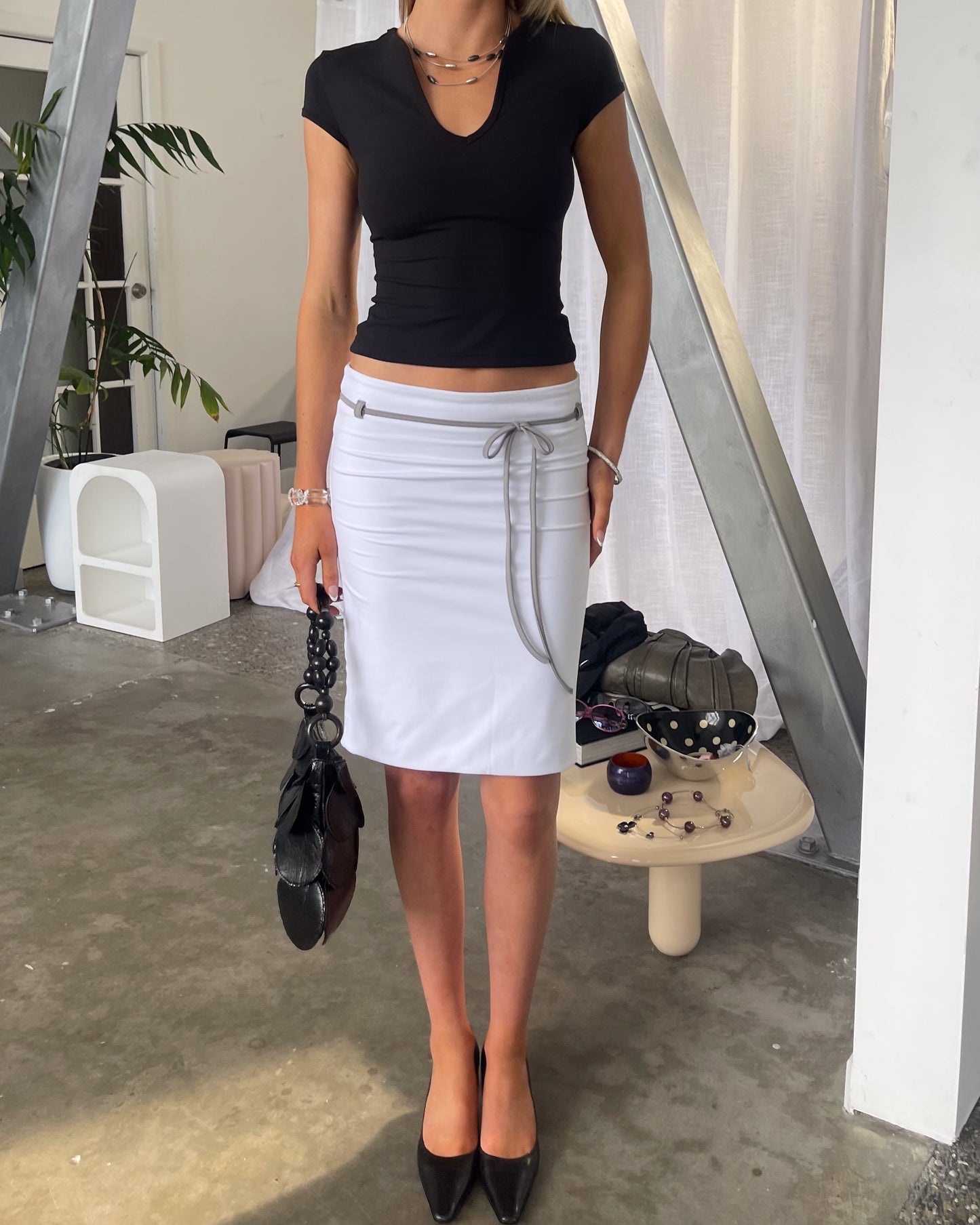 Belted Midi Skirt