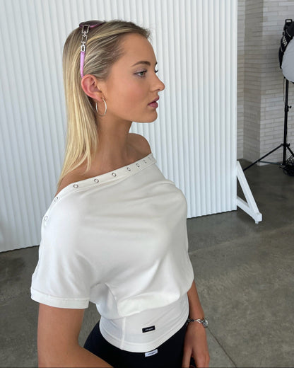 Snap Button Top | Ivory