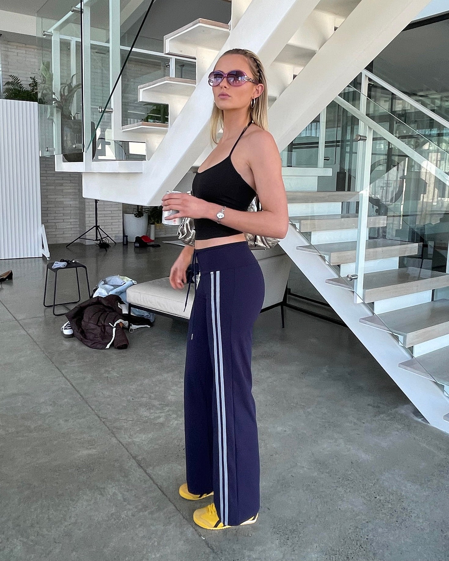 ウォーキング・ランニングウェア 00s  tree stripes street pants y2k 2000s Trackpant | Navy (*PRE-ORDER Dispatching late-October