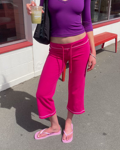 French Terry Capris | Hot Pink (*PRE-ORDER Dispatching late-November)