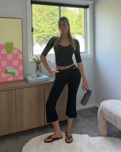 Baby Flare Capris | Black